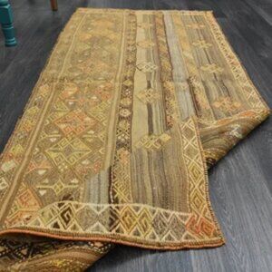 Vintage Handmade Wool Turkish Rug Runner Rug 2.5'x6.2'